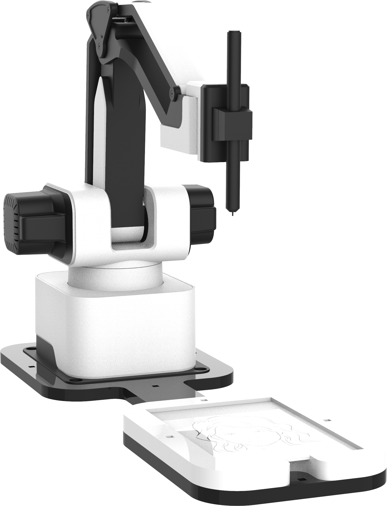 SketchMe robotic arm drawing a portrait